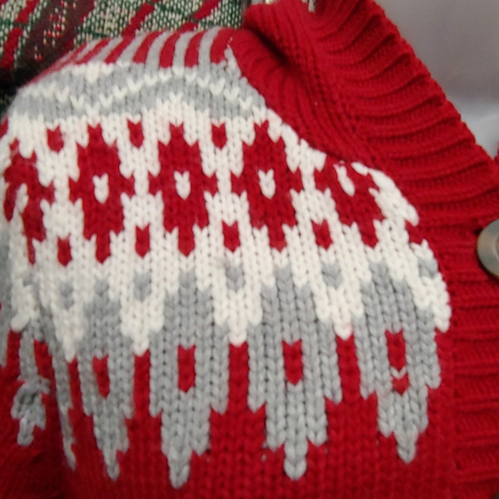 Berry red cardigan with hood and pockets - Picture 4 of 5